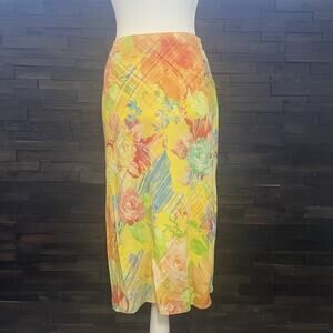 Ralph Lauren Collection Purple Label Floral Silk Midi Skirt 6 S Short $1,290 NEW